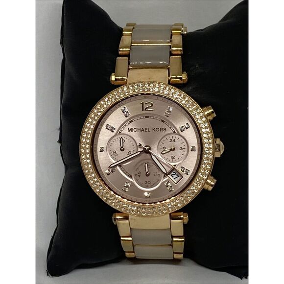 Michael Kors Parker MK5896 Womens Stainless Steel Analog Dial Quartz Watch JK403 - Picture 1 of 12